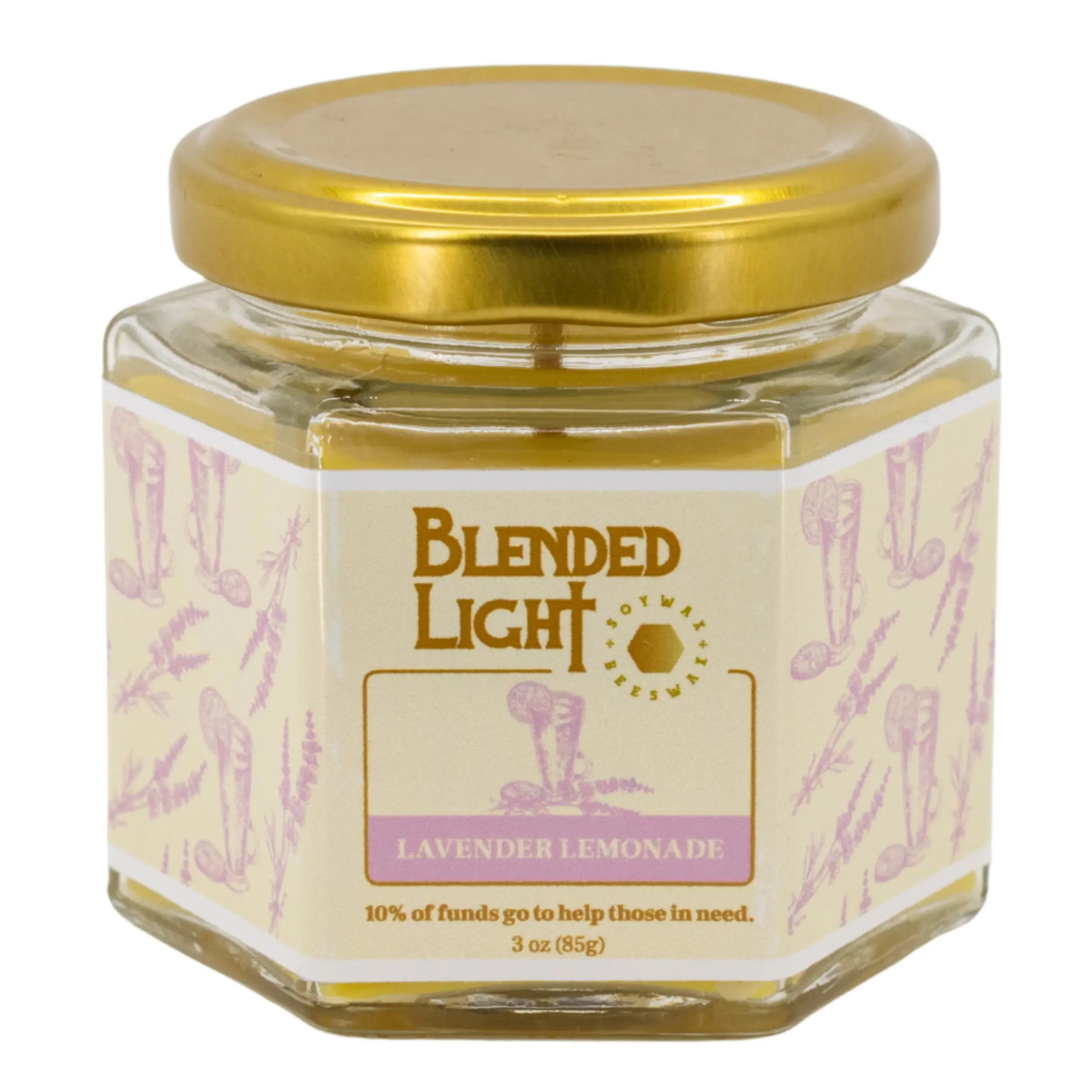 Lavender Lemonade Scented Candle | Multiple Sizes | Blended Light