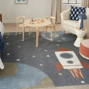 Nourison Kids Washable Space Rocketship Indoor Rug Nourison Kids Washable Space Rocketship Indoor Rug
