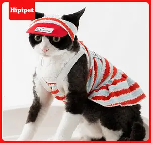 [HipiPet]  Adorable Cat Clothes – Summer Thin Fabric Outfits for Sphynx & Ragdoll Cats – Anti-Shedding & Stylish Cute