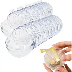 20 Clear Fillable Ornaments Balls- 80mm/3.15" Transparent Plastic Thickened Spherical Assembled Craft, for Christmas Tree Decor, and Festive Days  Party(8cm)