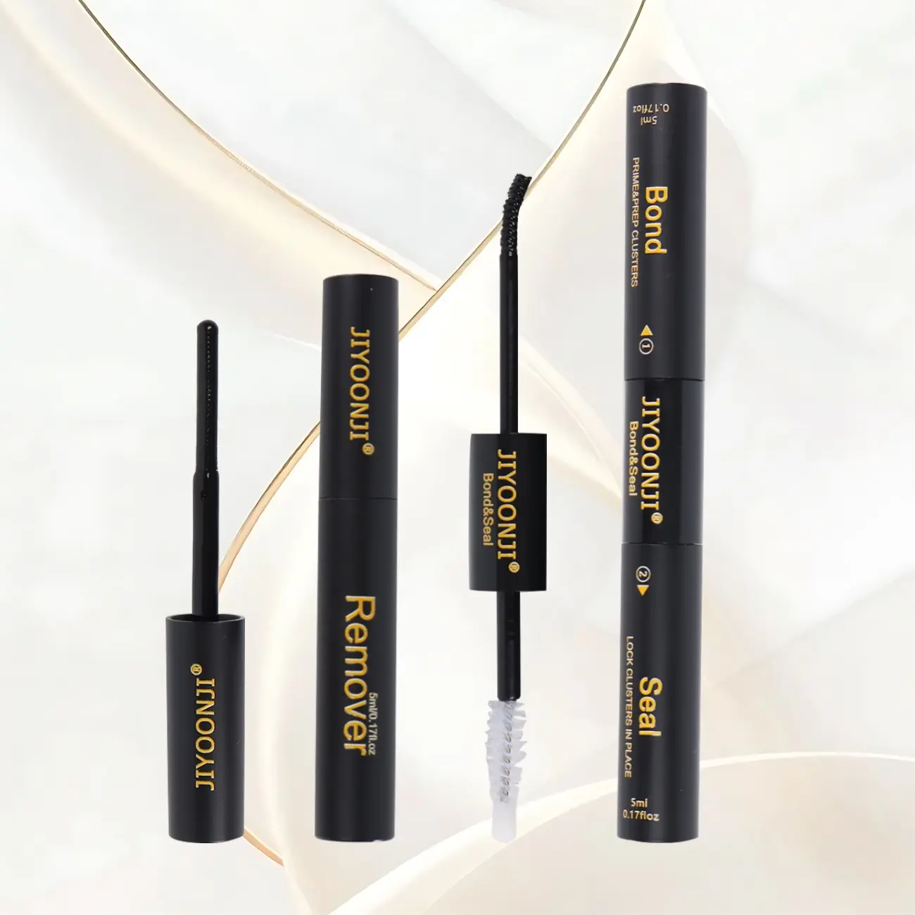 Jiyoonji 2-In-1 Eyelash Adhesive and Sealant, Waterproof Glue for DIY Lash Extensions, Lasting over 150 Hours, No Irritation, Quick Removal, Cosmetic
