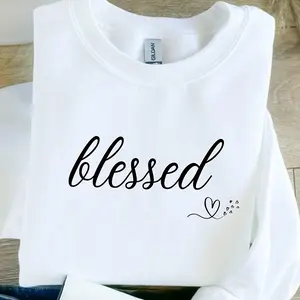 Blessed Sweatshirt, Minimalist Christian Crewneck, Cozy Fall Winter Sweater, Meaningful Christian Gift