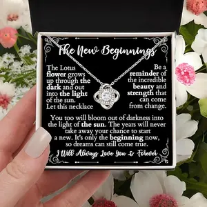 New Beginnings Necklace for Women, Love Knot Necklace for New Beginnings, Divorcee Gift, Break Up Gift Necklace, Necklace for Strength and Hope