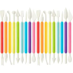 2 Set Air Dry Clay Tools, 18 count Polymer Clay Tools Kit for Modeling, Plastic Clay Tools Sculpting for , Adults, Molding, Shaping, Carving, Dotting, Trimming, Pottery, Craft Supplies Accessories