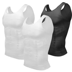 3 Pack Menswear Compression Tank Tops Shirt Tummy Control Workout Shapewear Body Shaper Breathable Elastic Lightweight Soft Stretchy Shirt Suits Fabric Clothes Bestie Stylish Matching
