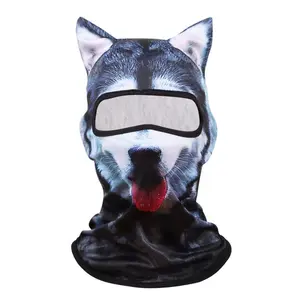 3D Cat Pattern Balaclava Mask, Breathable Sun Protection Face Mask with Ear Design, Outdoor Sports Mask for Skiing, Festival, Party