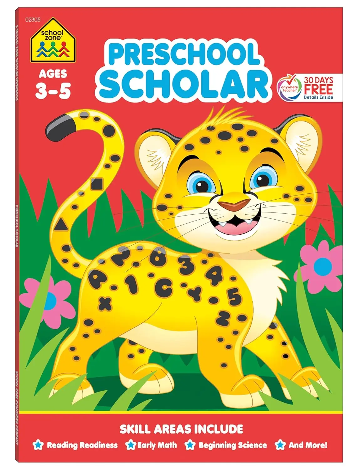 School Zone Preschool Scholar Workbook: 64 Pages, Pre-K, Kindergarten, Beginner Reading, Early Math, Science, ABCs, Writing, Problem Solving, Ages 3-5