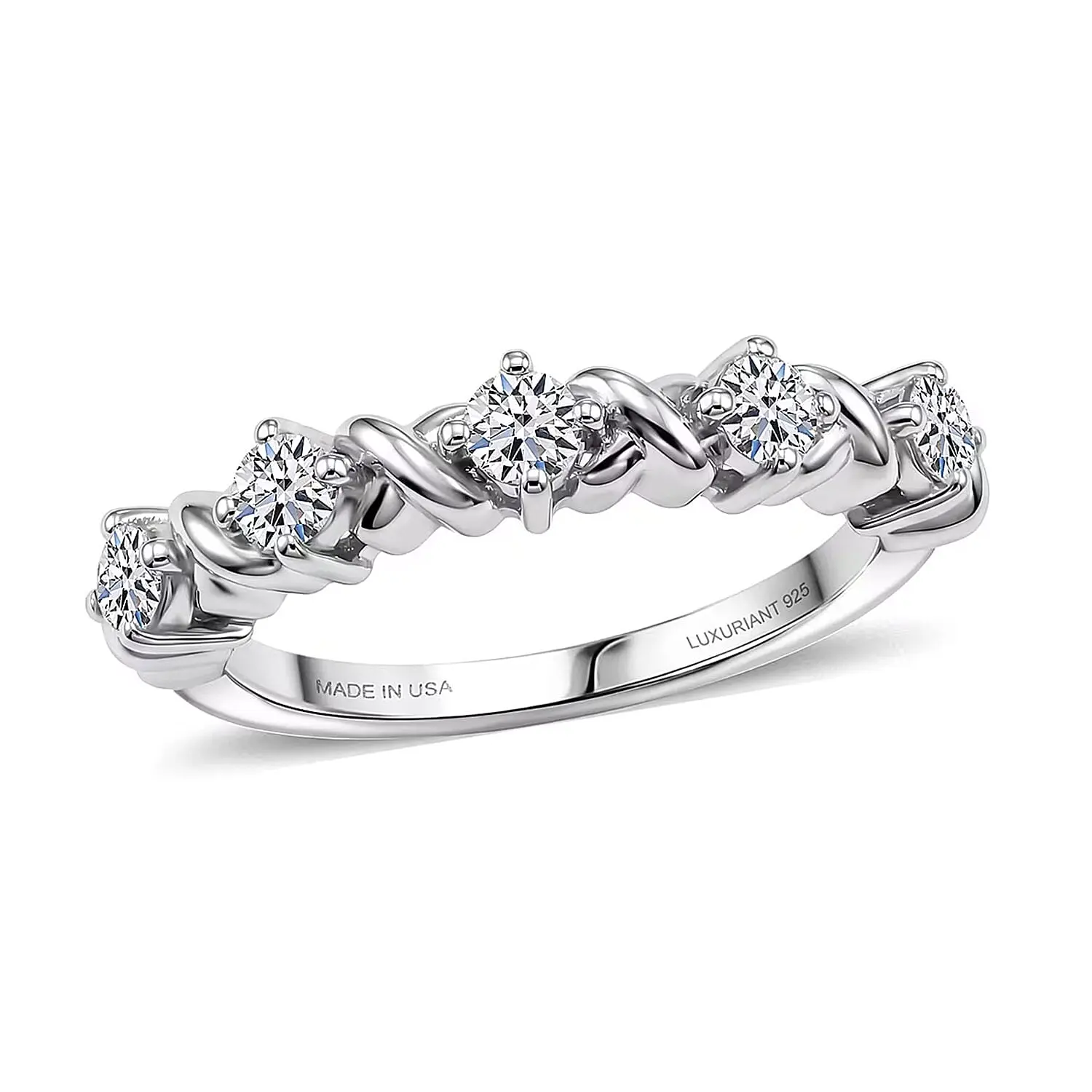 Luxuriant Lab Grown Diamond G-H SI 0.50 ctw Ring in Rhodium Over Sterling Silver