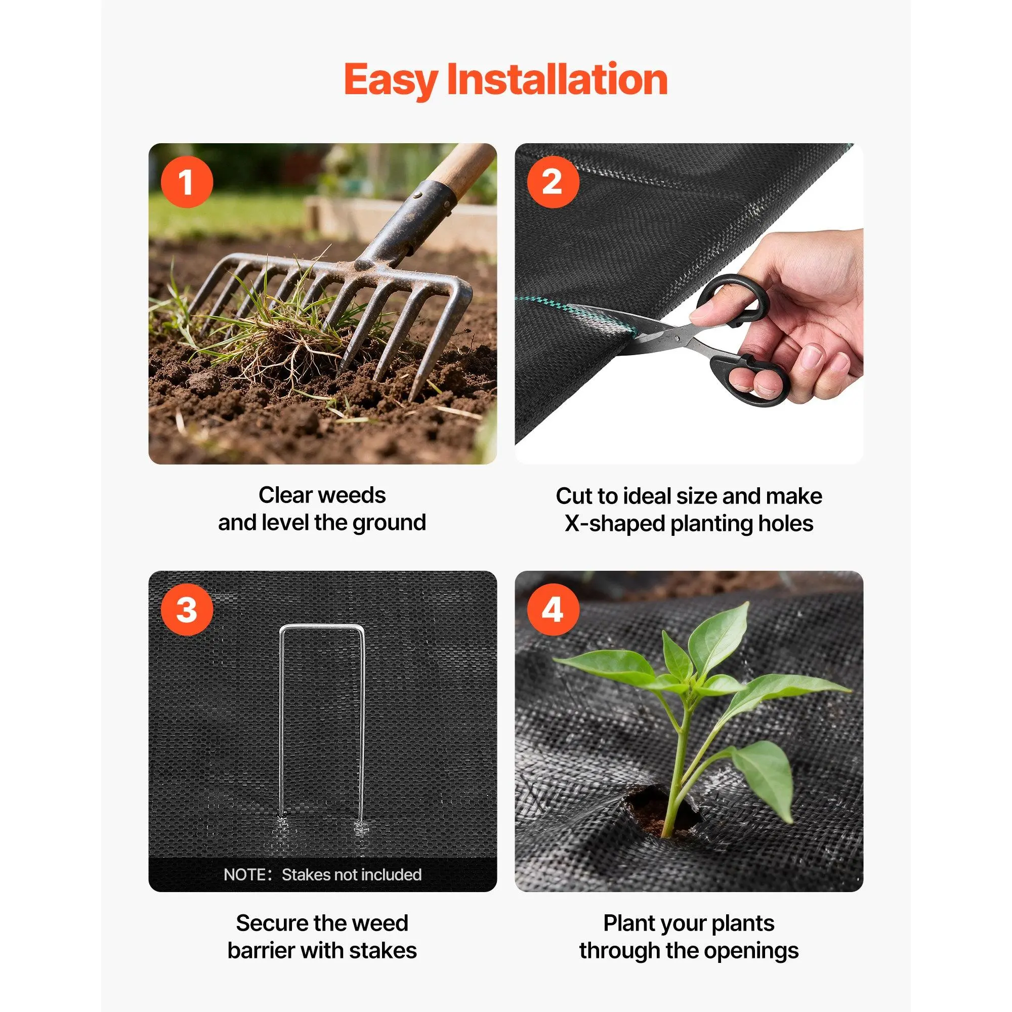 VEVOR Weed Barrier Fabric Heavy Duty, 6x250FT 5oz Landscape Fabric, Woven Weed Blocker Fabrics, Garden Fabrics Weeds Barrier, Weeds Control Ground Cover, Geotextile Webbing, Gardening Mat, Black VEVOR Weed Barrier Fabric Heavy Duty, 6x250FT 5oz Landscape Fabric, Woven Weed Blocker Fabrics, Garden Fabrics Weeds Barrier, Weeds Control Ground Cover, Geotextile Webbing, Gardening Mat, Black