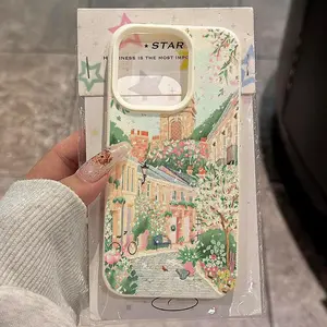 British floral alley spring pattern, high-end, new style, fashionable, suitable for various occasions, compatible with iPhone 17/16/15/14/13/12/11/X/XS/XSMAX, drop-resistant and durable, stylish design, trendy, high-end protective case