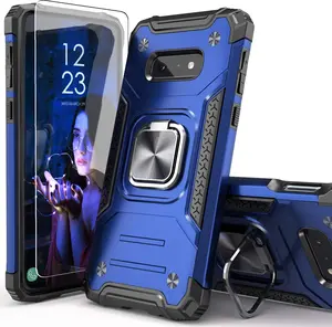 for Galaxy S10E Case with Screen Protector,Shockproof Drop Test Slim Fit Case with  Mount Kickstand Lightweight Protective Cover for Galaxy S10E,Blue