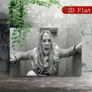 [2D Flat] Funny  Canvas Wall Art - White Chicks Movie Poster with Modern Twist, Black & White Comedy Film Decor, Wood Frame Canvas Print for Living Room, Dorm, Bathroom, Halloween & Wedding Decor, 2D Flat, Perfect for Room Decor