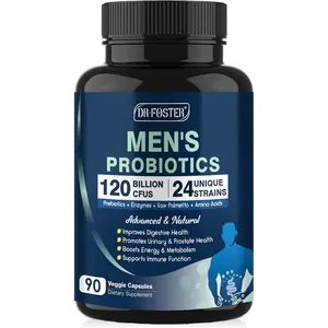 Probiotics for Men Digestive Health 120 Billion CFUs Mens Probiotic Supplement with Digestive Enzymes Prebiotics Saw Palmetto and Cranberry Advanced Formula Capsules for Gut Prostate and Urinary Tract Health Shelf Stable 90 Capsules