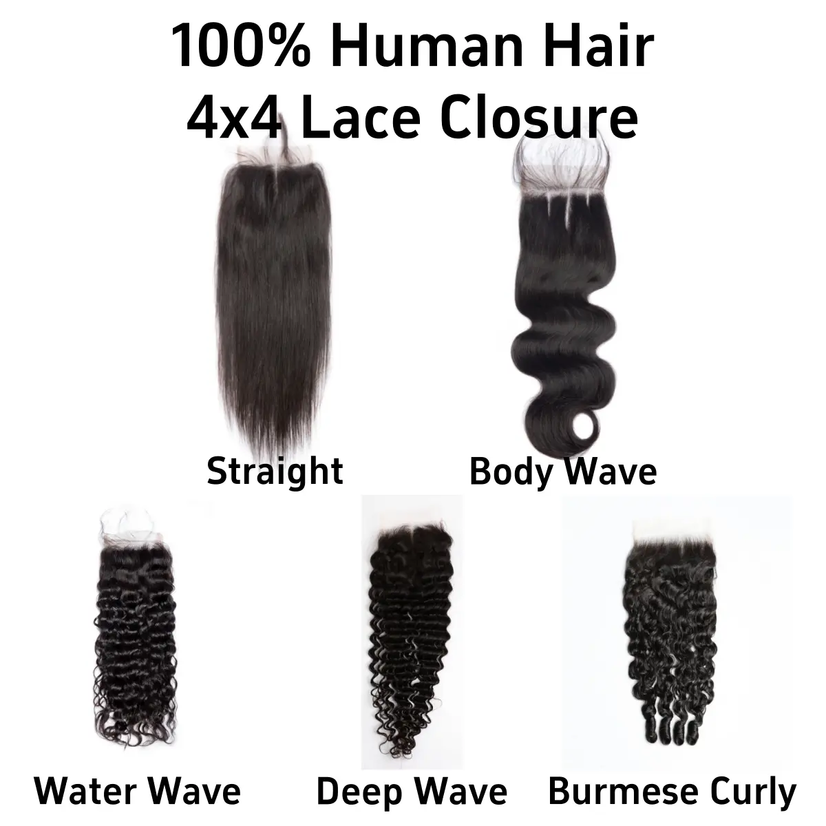 Human Hair 4x4/5x5 Lace Closure or 13x4 Lace Frontal Straight/Body Wave/Water Wave/Deep Wave/Burmese Curly/Yaki Straight Nature Black Brazilian Hair Sew In Quick Luxury Salon Salon Quality No Shedding Tangle-Free Glossy Hairbundles summerwins