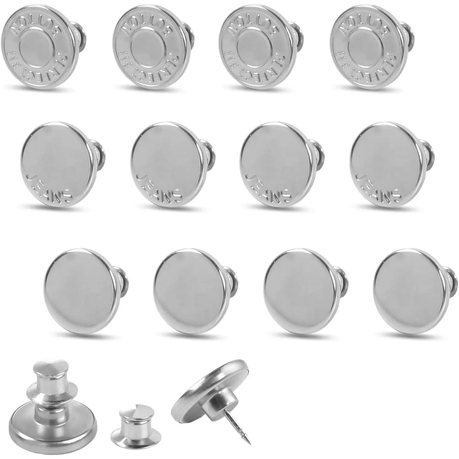 30 count Jean Buttons for Loose Jeans, Buttons for Jeans are Easy to Install Without Tools, Jeans Button are  and Free to Adjust the Size of Jean