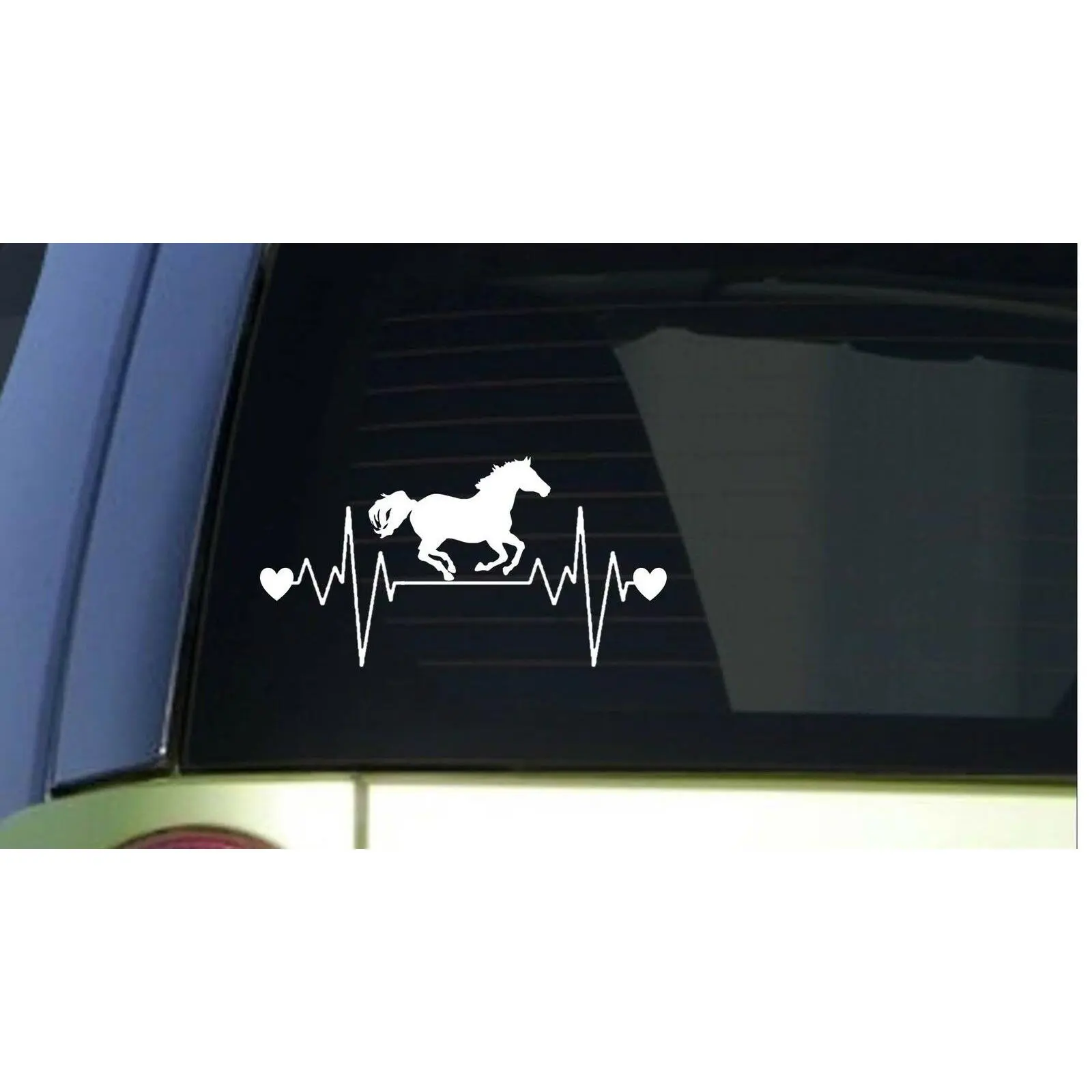 Horse Running heartbeat lifeline *I224* 8" wide Sticker decal horses saddle