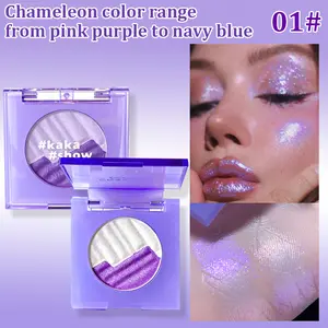 [3-Piece Set] KAKASHOW Chameleon Highlighter & Blush Kit - Multichrome Shimmer & Matte Finishes | For Face & Body, Long-Lasting Pigment | Festival, Party & Stage Must Have | Holiday Gift Set ！