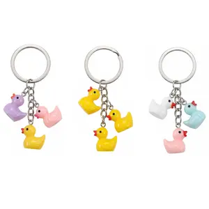 Mini Duck Keychain Set, Adorable Bag Charm for Backpack & Keys, Cute Just-Because & Christmas Gift for Friends & Duck Lovers