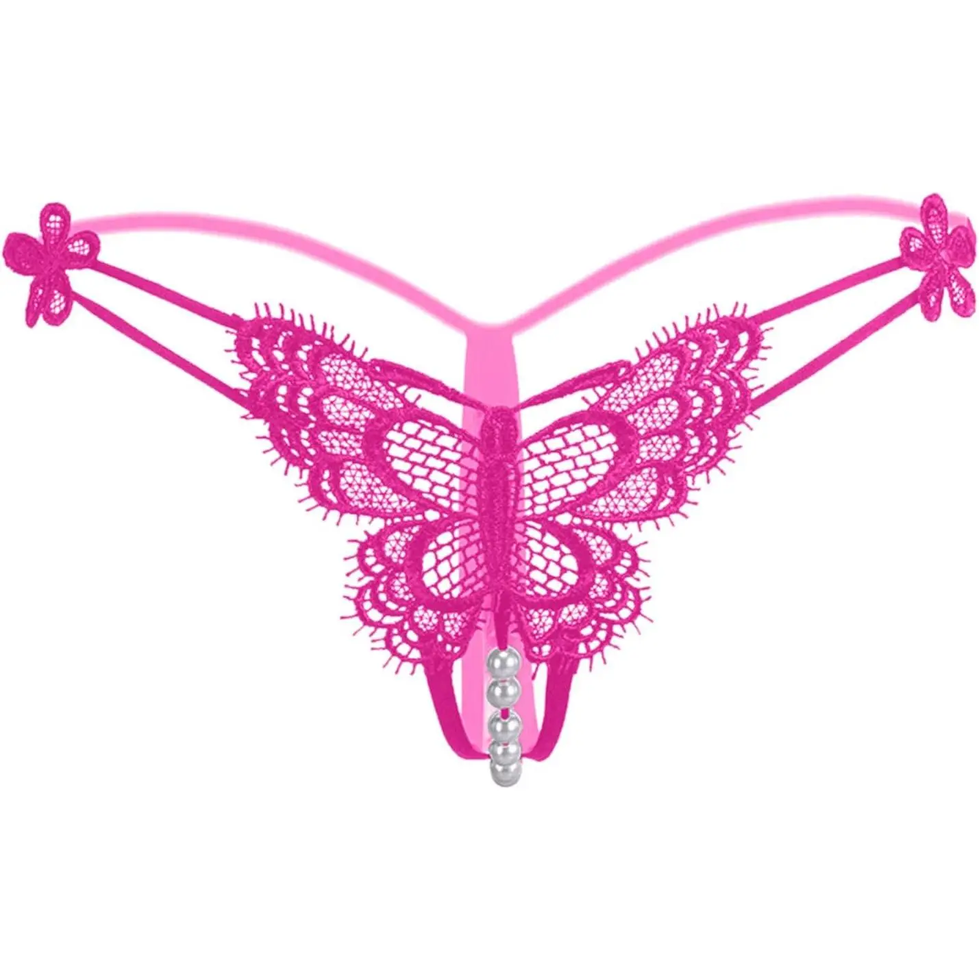 Womens Pearls Mini Bikini G-String Thongs Low Waist Underpants Lace Bowknot Beads Hollow String Cute Lingerie T Pants Cotton Panties Womenswear Seamless Panty Bridal underwear women thongs