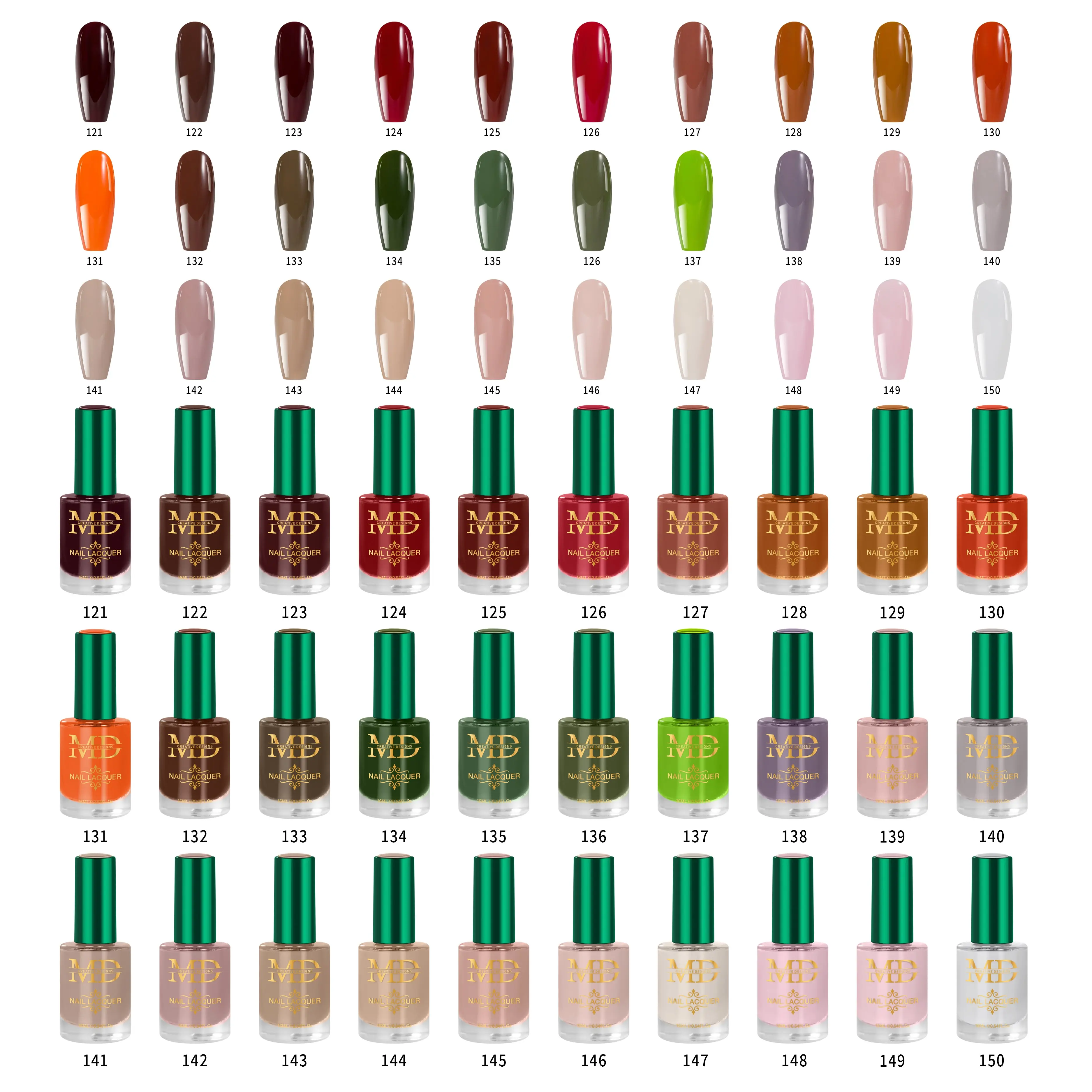 MD Oil Lacquer Nail Polish Collections | HEMA-Free | TPO-Free | 30 shades