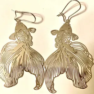 Metal Koi Earrings