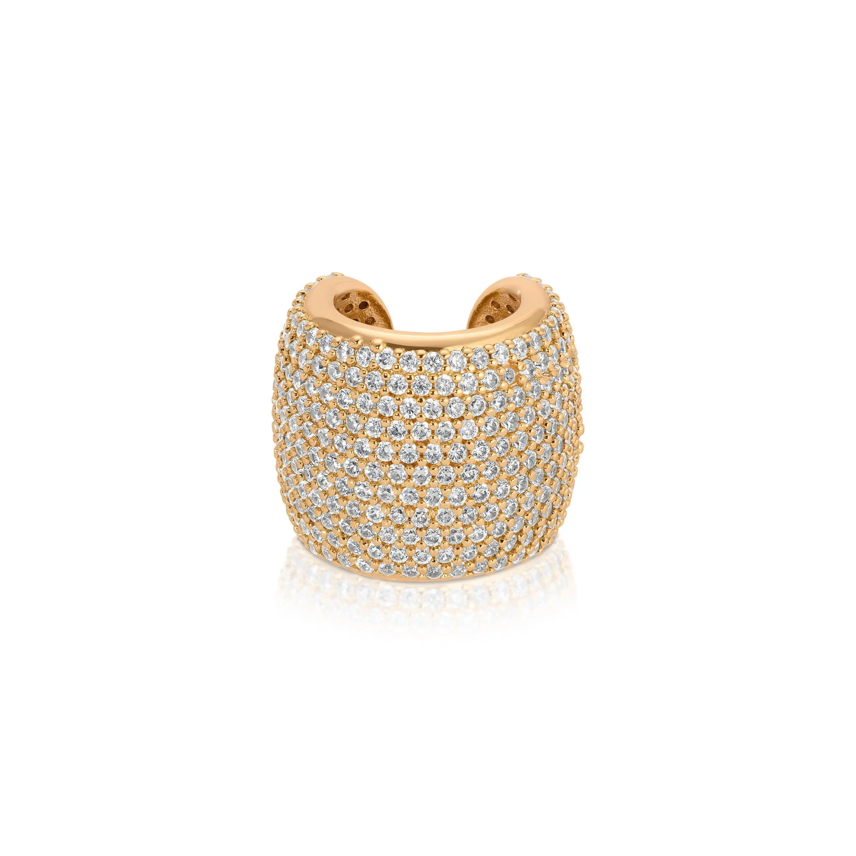 Ettika Crystal Statement Chunky Ear Cuff with Decorative Design and Elegant Finish