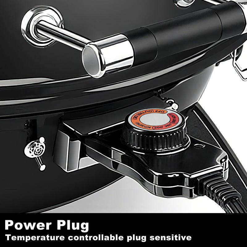 Techwood 1600W Electric BBQ Grill - 15-Serving Portable with Double Layer Design, Removable Stand, Fast-Heating, Temperature Control, Square Rack for Countertop & Backyard Use pu kom _ indoor smokeless grill electric  kettle