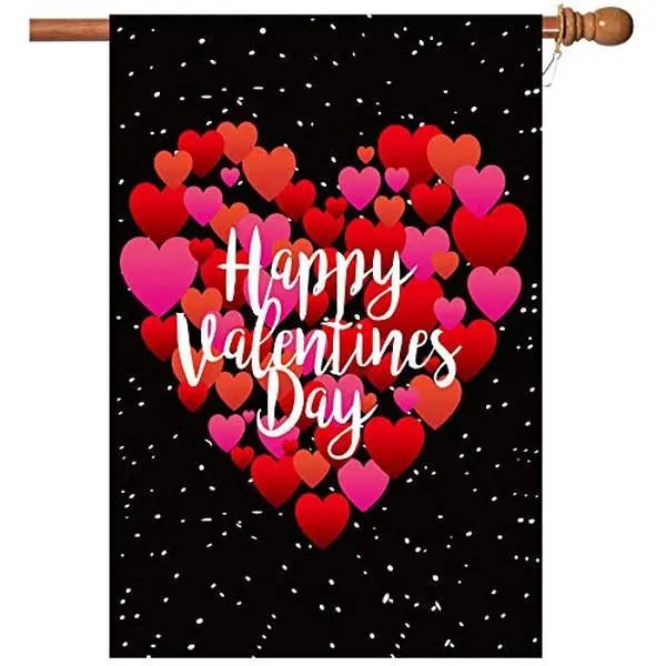 Valentine's Day Flag,28x40 Inch Valentine's Heart Garden Flag Valentine Flags for Your Valentine's Day Decoration