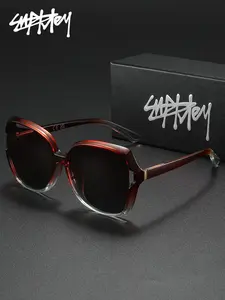 SUPKLEY Large Frame, Small Face, Polarized Sunglasses, Square Frame, Daily Commuting, Beach Vacation, Uv Protection, Glare Reduction, Fashionable Item