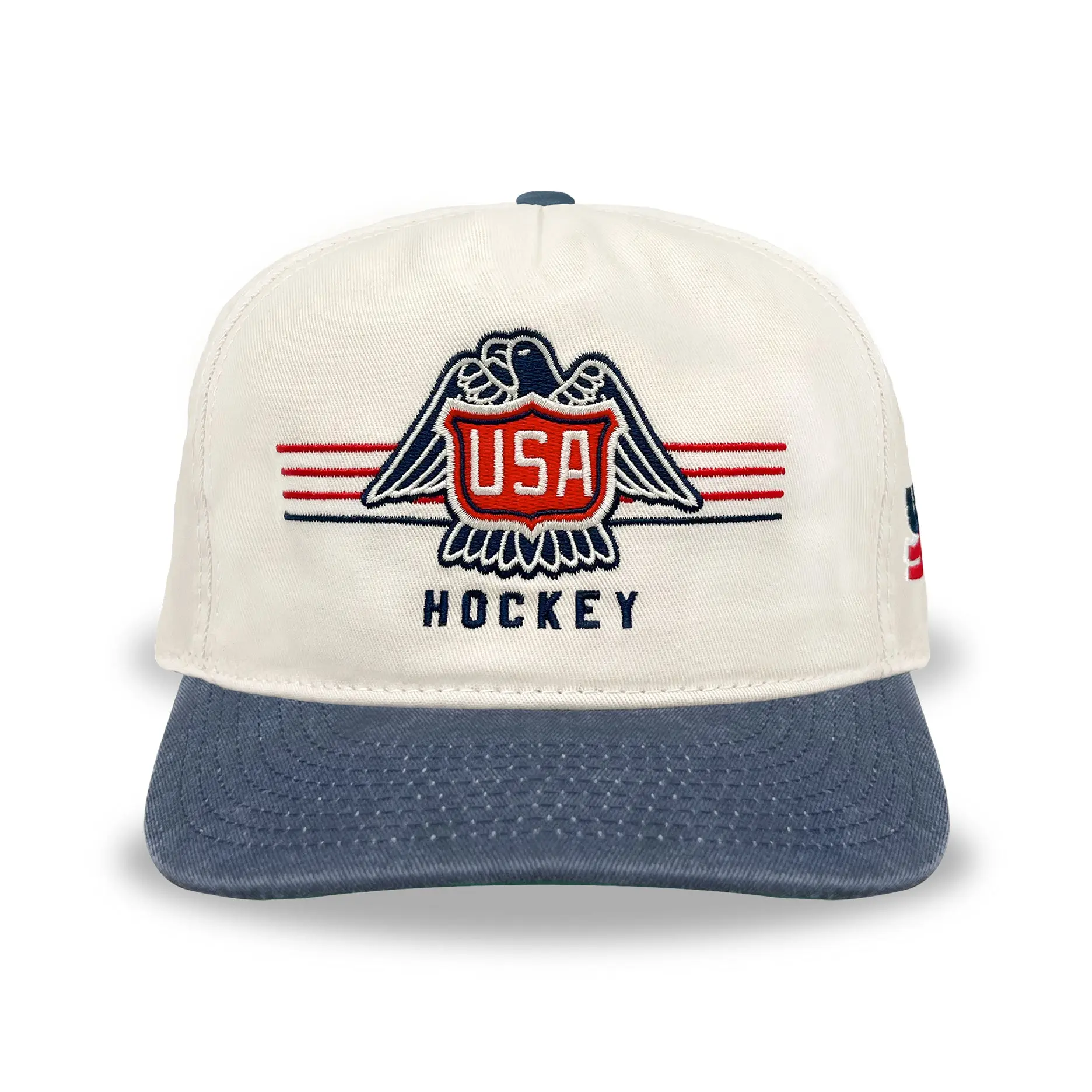 USA Hockey Vintage Logo Snapback: Cream