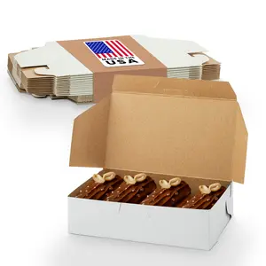MT Products White Donut Boxes - 6.3" x 3.8" x 2.3" Bakery Boxes Non-Window