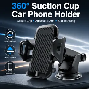 Car phone holder 360 degree rotation, suitablefor car navigation in-car dashboard, horizontaland vertica screen adjustment angle,suctioncup fixed non-slip mobile phone holdersuitable for iPhone and Android