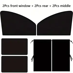 6-piece automatic window shades, magnetic side window sunshades, heat-insulating and UV-protective car window shades, privacy window shades, universal automotive interior accessories