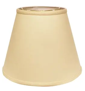 HomeRoots 470041 16 in. Parchment Biege Empire Deep Slanted Linen Lampshade