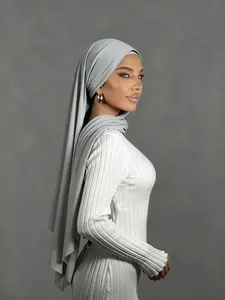 Women's Solid Color Viscose Headscarf, Soft Wide-Edged Head Wrap, Versatile Sunscreen Hijab Scarf, Ideal for Daily Use