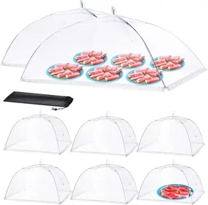 8Pcs Mesh Food Covers for Outside, Food Covers Outdoors Pop-up Food Tents 2 Extra Large (40 x 25 in) & 6 Large (17 x 17 in) for Picnic, Camping Supplies - Home Improvement.