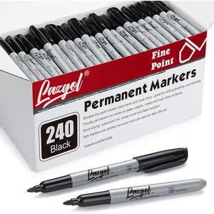 Permanent Markers Bulk, 240 Pack Fine Tip Black Permanent Markers,  Markers,  Smear Proof Pens, Quick Drying, Office Supplies for School, Office,