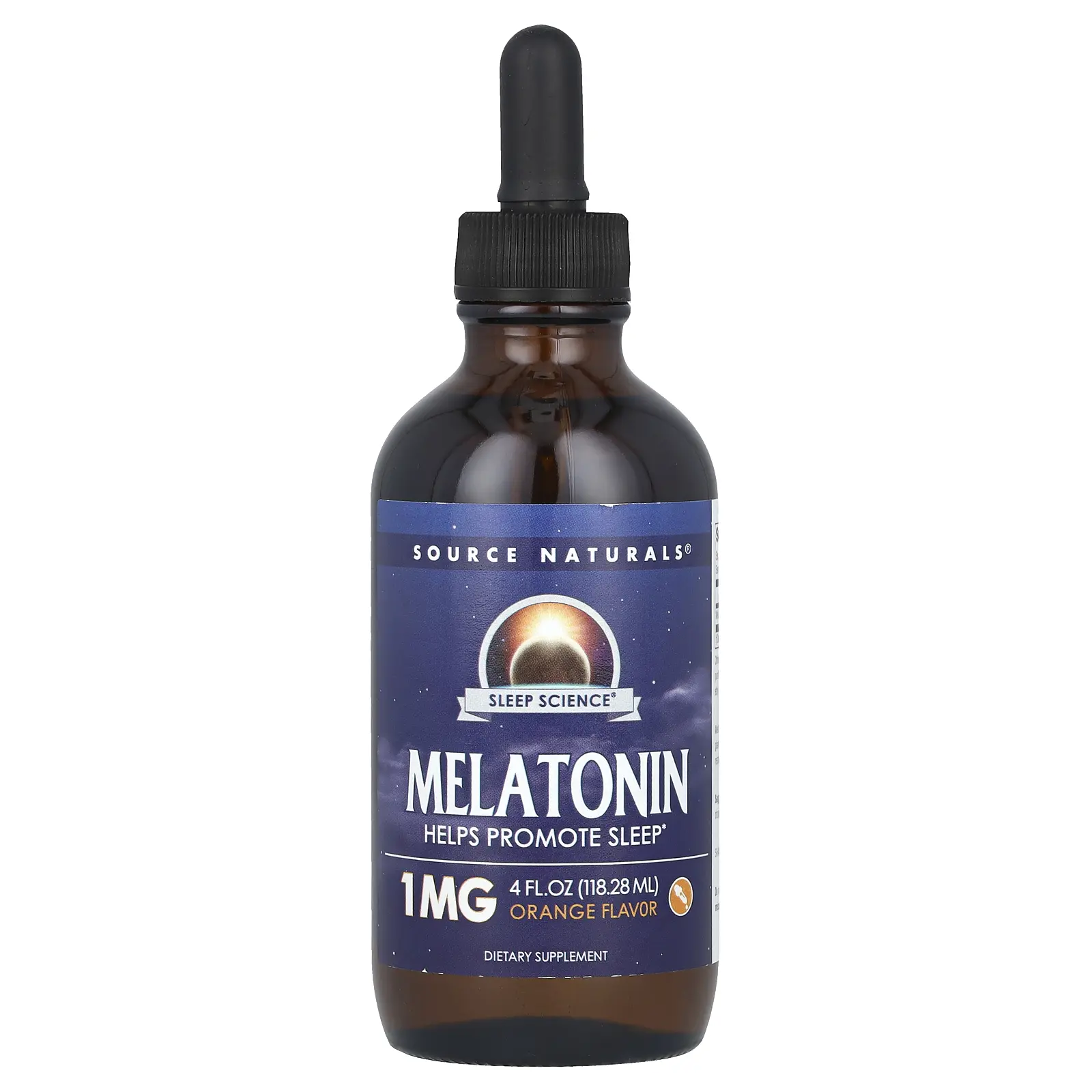 Source Naturals Sleep Science®, Melatonin, Orange, 1 mg, 4 fl oz (118.28 ml)
