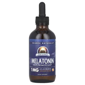 Source Naturals Sleep Science®, Melatonin, Orange, 1 mg, 4 fl oz (118.28 ml)