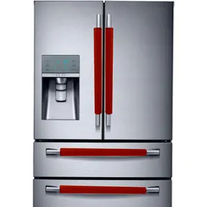 Refrigerator Handle 4-Piece Set, Velvet Protective Covers, Dust-Proof and Stain-Resistant, Ideal for Kitchen and Bathroom Appliances