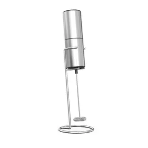 Electric Milk Frother Handheld  Stainless Steel Whisk For Coffee Hot Chocolate Matcha Protein Powder Mini Foam Maker With Body(battery Operated Stand)