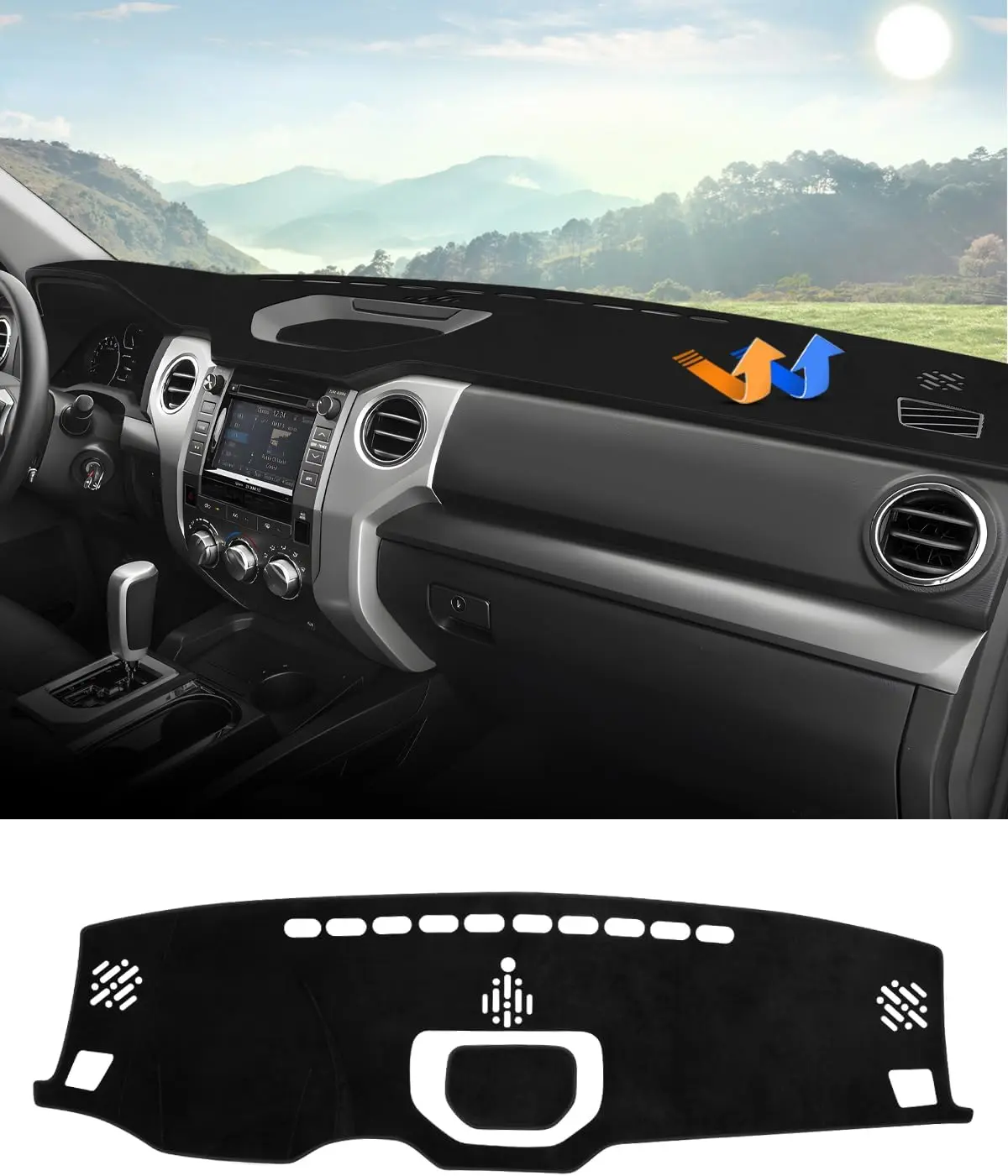KUST Flannel Nonslip Dashboard Cover Mat for 2014-2024 Toyota Tundra, Powerful Sunshade Glare & UV Rays Protector, Car Accessories Interior Truck Auto Accessory, Nonslip Design, Vehicle Accessories, Sun Protection