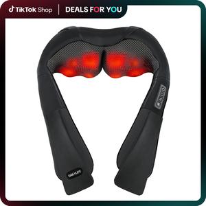 Shiatsu Neck and Back Massager, Electric Shoulder Massager, Car Neck Massage Pillow for Neck, Back, Shoulder, Foot, Leg Massage, Relieve Muscle Pain, Black,Perfect Present for Man/Woman/Family, Christmas Gift TikTokShopBlackFriday