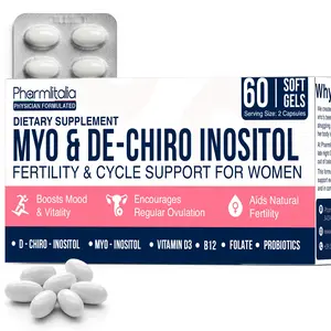 MYO & D-Chiro Inositol Supplement for Women – Cycle & Hormonal Balance Support | With Vitamin D3, B12, Folate & Probiotics | 60 Softgels