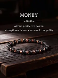Natural Gallstone Crystal Copper Bead Bracelet, Attractive Protection Power, Strength Resilience Charm, Fashion Versatile Design, Crystal Bracelets