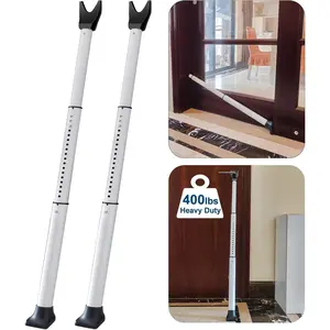 Heavy Duty 2 Pack Door Security Bar, Door Stopper Security Lock Door Jammer for Apartment, Hotel Room, Screen Door and Gate Lock Bar Hardware