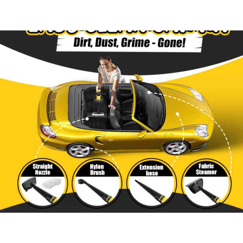 99% Sterilization Handheld Steam Cleaner with 10 Attachments - High-Pressure, Fast Heat-Up for Cars, Grout, Bathrooms, Upholstery - Large Tank, Safety Lock, No Chemical Residue, Includes Nylon Brushes & Squeegees, Steam Cleaner for Car