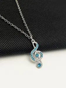 1 piece Delicate Music Note Necklace for Women Girls Silvery Color Musical Pendant Necklace Jewelry Gifts Bling Stylish Accessory