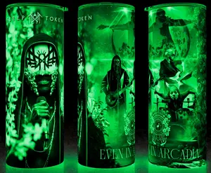 Glow in the Dark Sleep Token - Vessel - Even in Arcadia Rock Band Cup Mug Tumbler 20oz Drinkware Stainless Steel Insulated  Reusable Portable Beverage Flasks