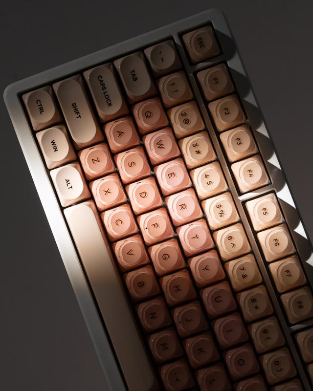 Womier PBT Keycaps MOA Profile for US layout Mechnical Keyboard，128 Keys Double-Shot Keycap